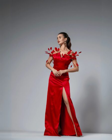 Crimson Slit Dress
