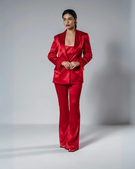 Red Luxe Blazer Set
