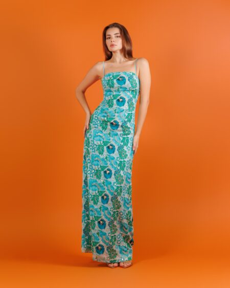 Flowing Coral Gown